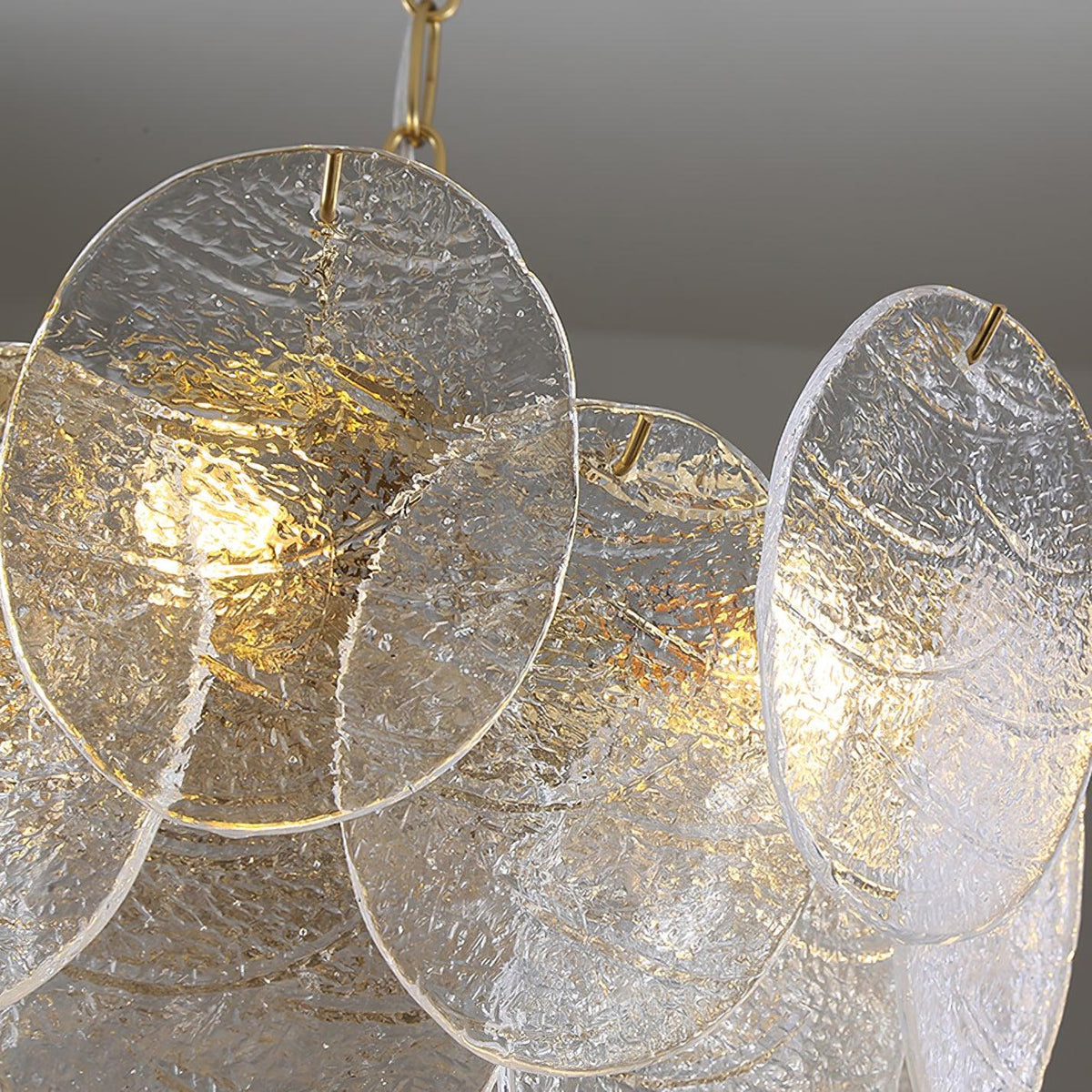 Eirenian Kroonluchter glas Disc Goud