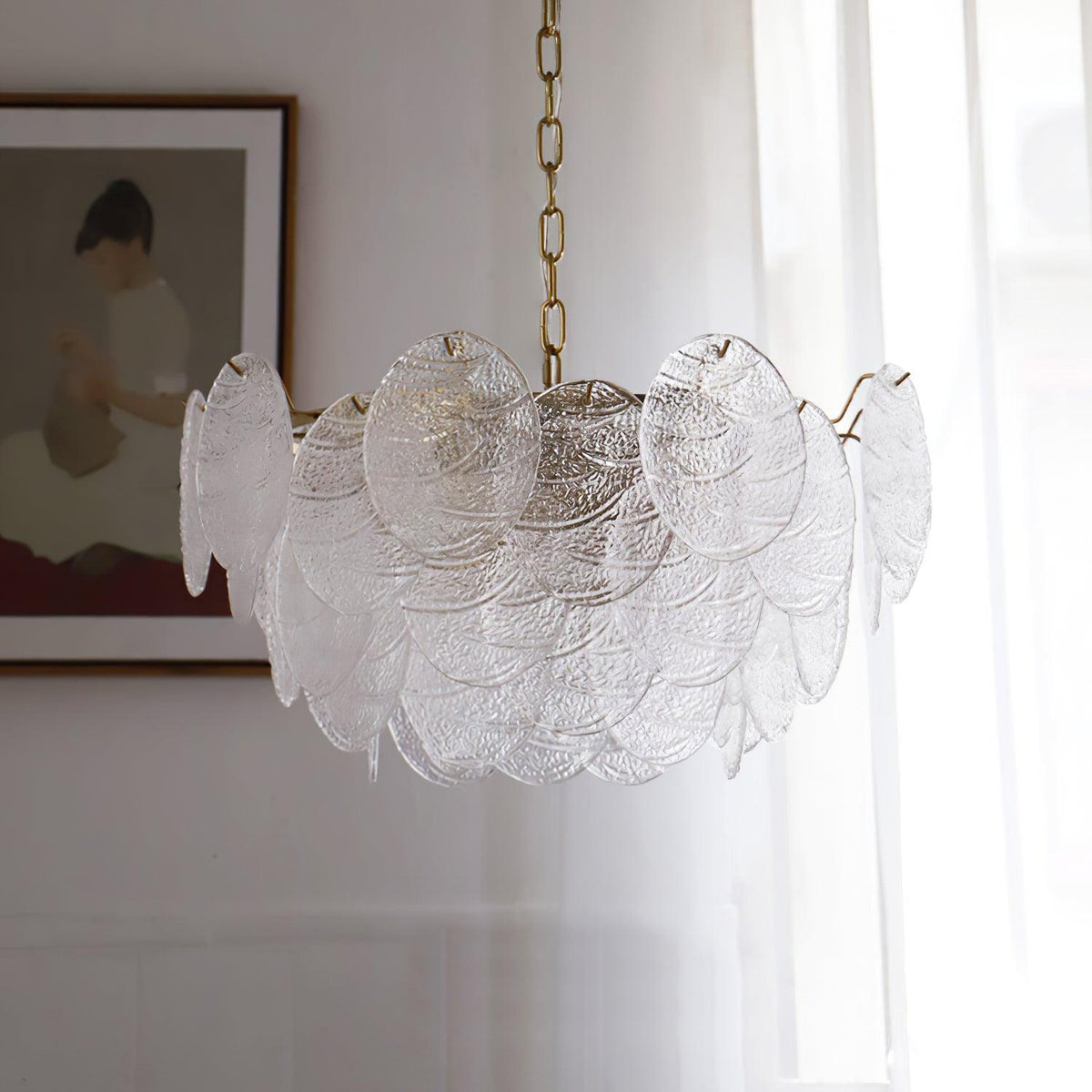 Eirenian Kroonluchter glas Disc Goud