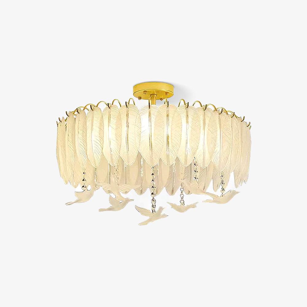 Eiriselle plafondlamp glasveer vogel elegant