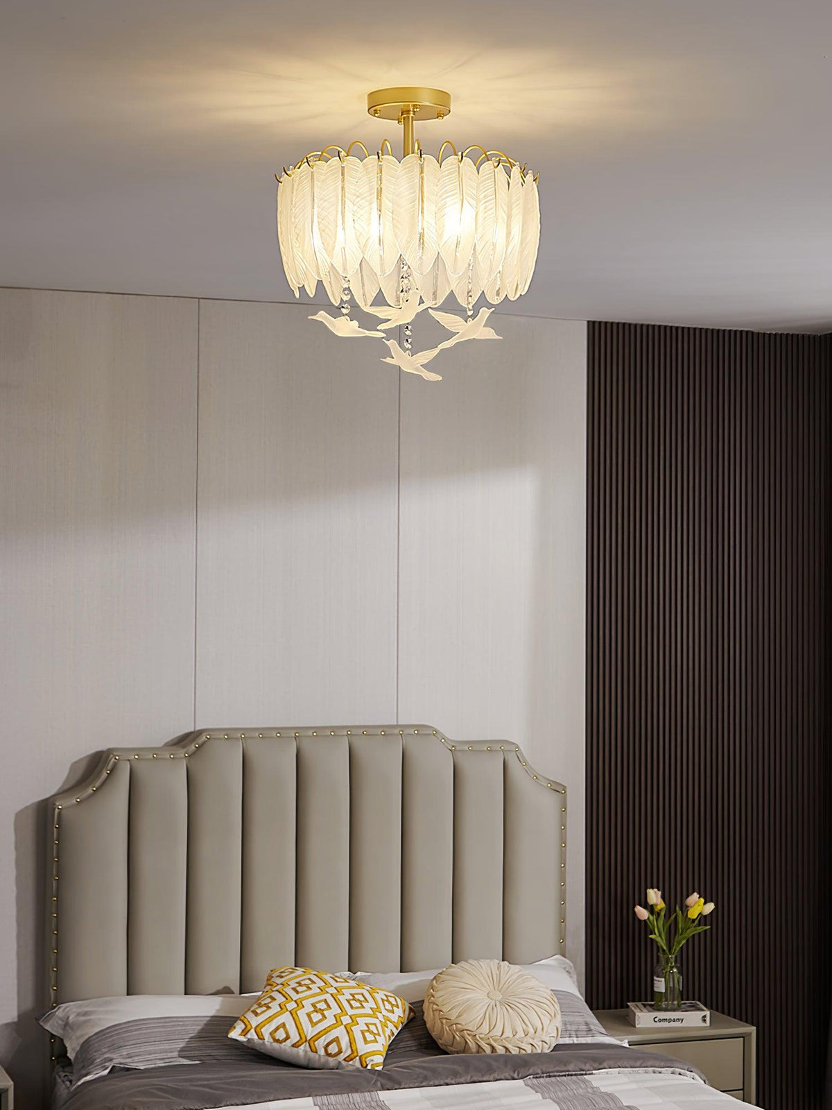 Eiriselle plafondlamp glasveer vogel elegant