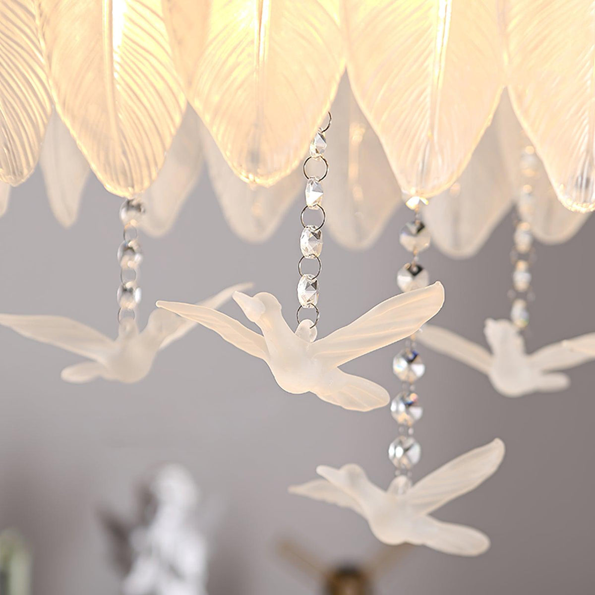 Eiriselle plafondlamp glasveer vogel elegant