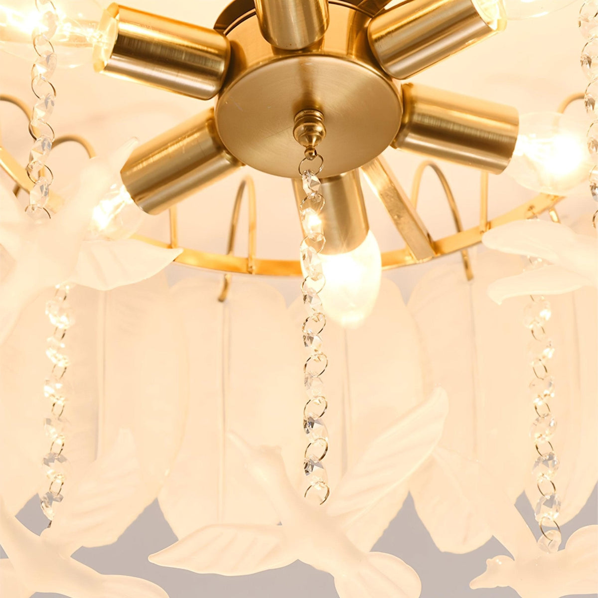 Eiriselle plafondlamp glasveer vogel elegant