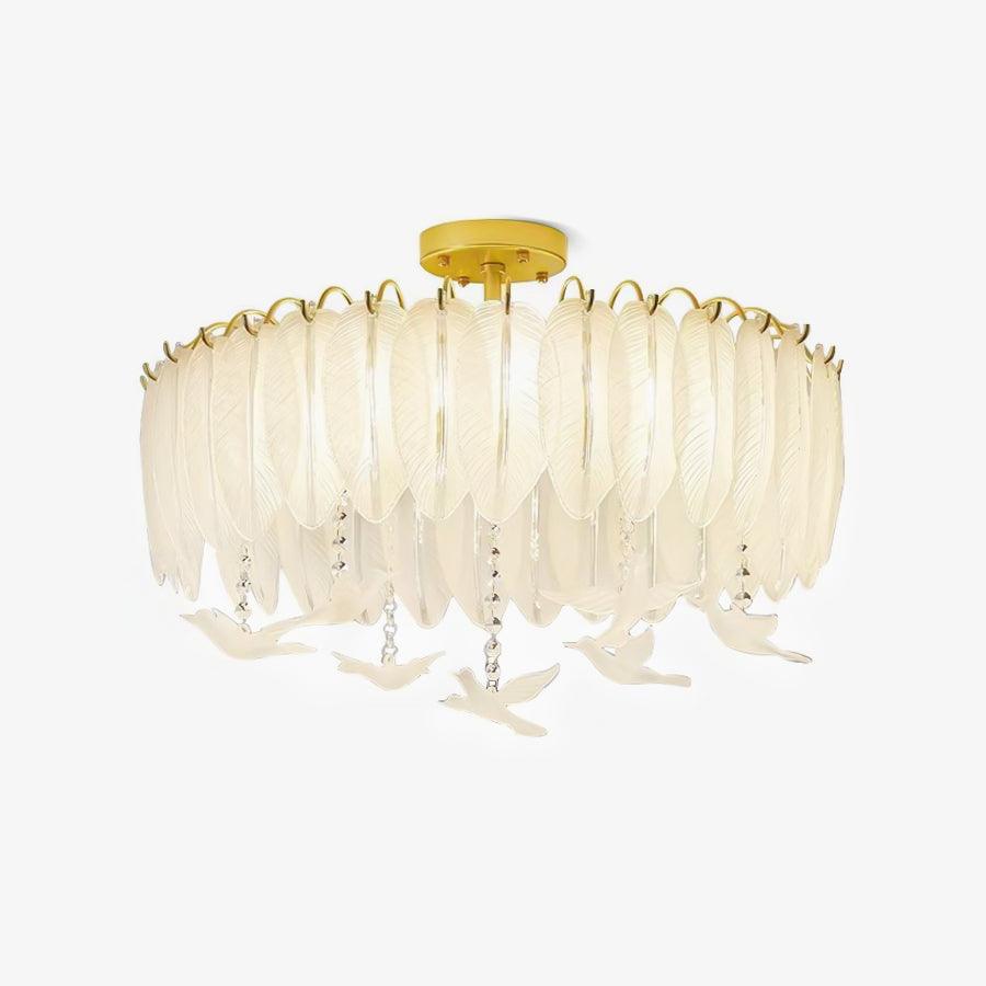 Eiriselle plafondlamp glasveer vogel elegant