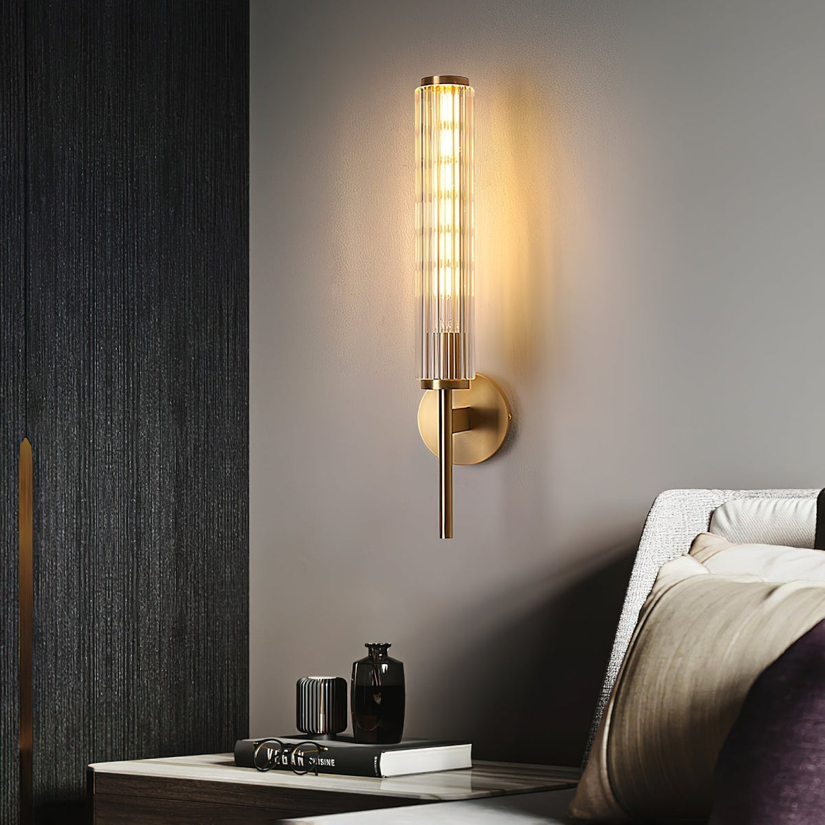 Faylen Premium Lineaire wandlamp van messing en glas