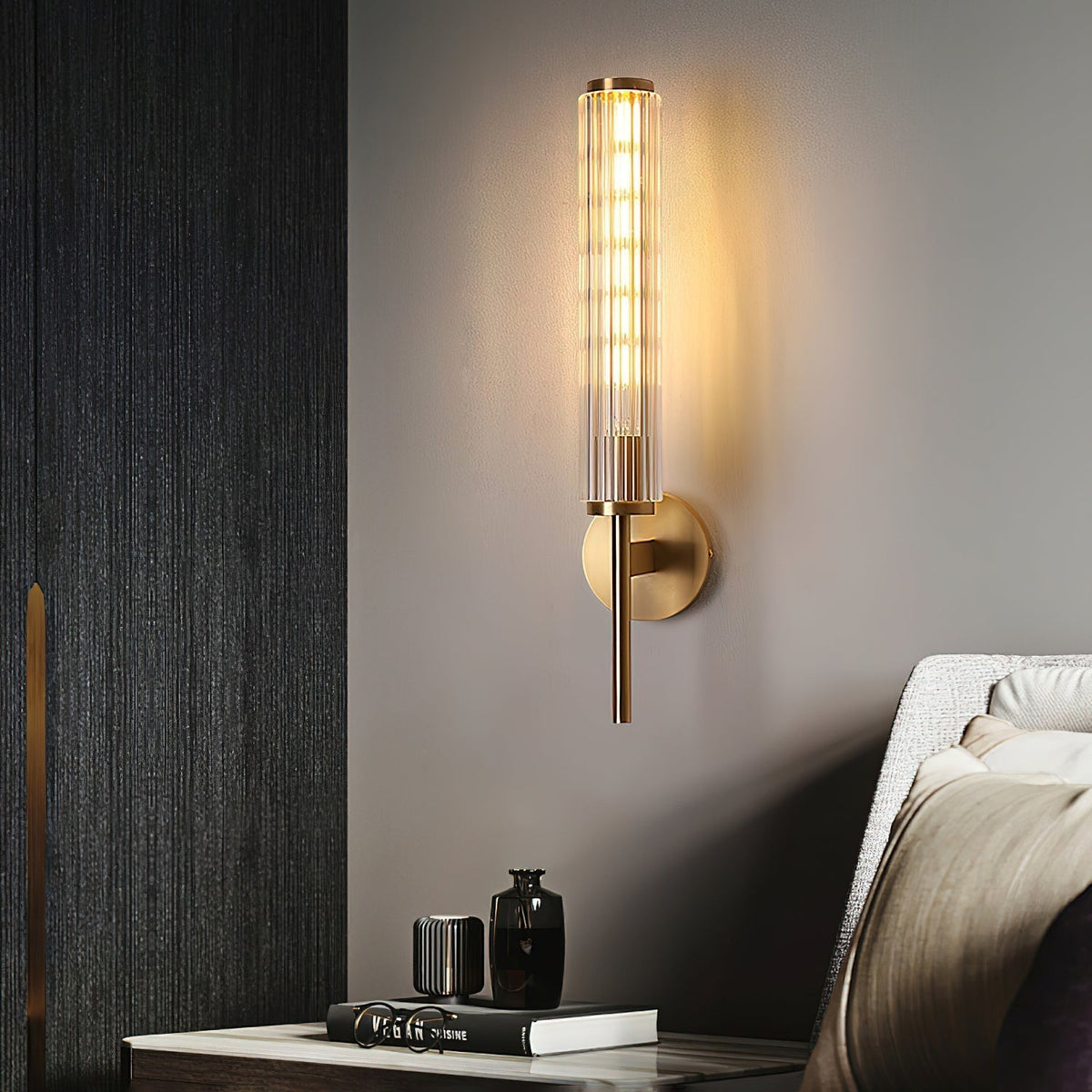 Faylen Premium Lineaire wandlamp van messing en glas