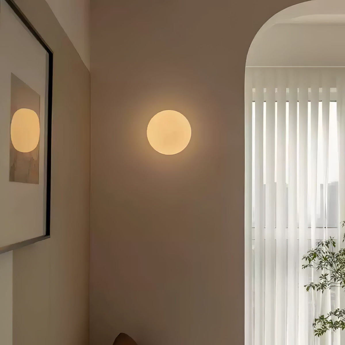 Celorira Moderne minimalistische mini-orb wandlamp van glas