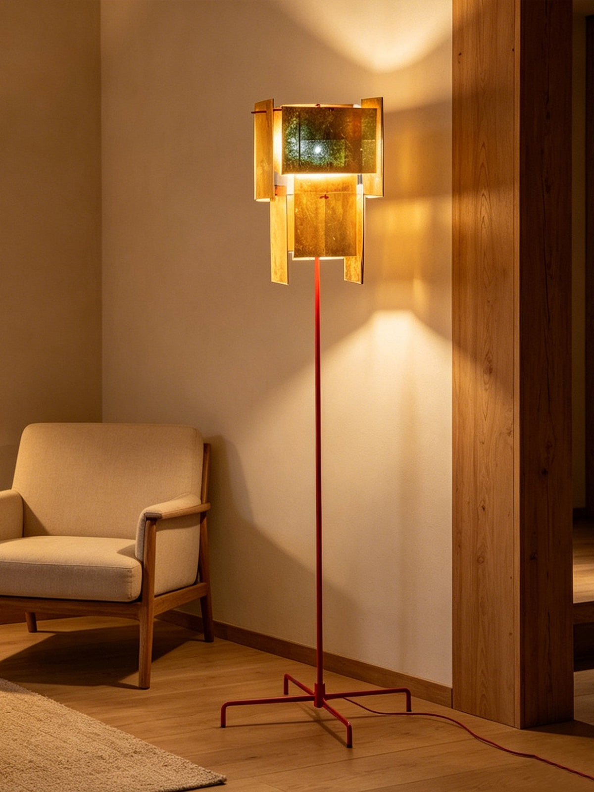Marcelline vloerlamp in goudkleurige afwerking