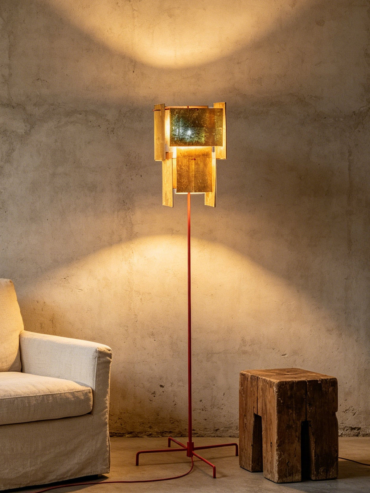 Marcelline vloerlamp in goudkleurige afwerking
