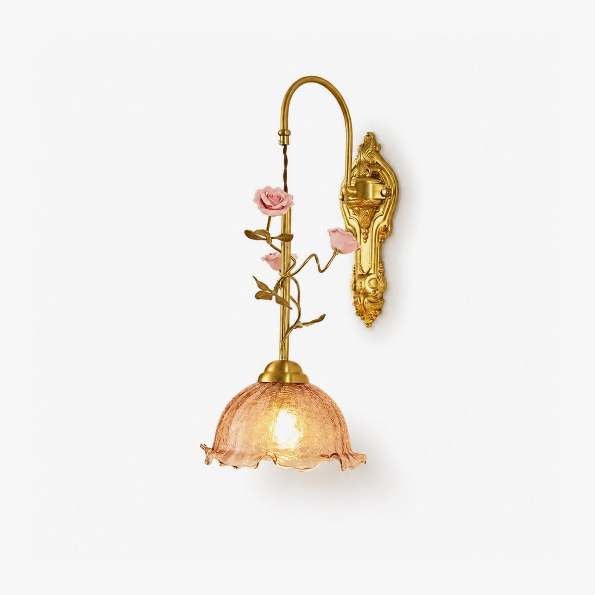 Clarisse Goud & Roze wandlamp