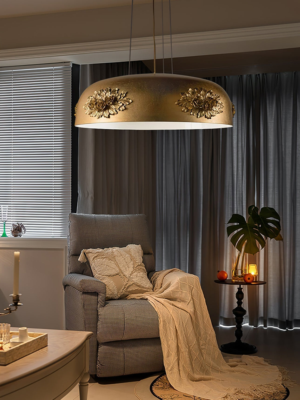 Zesolila Traditionele kunst hanglamp van goudkleurig metaal