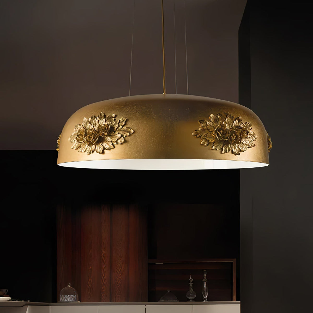 Zesolila Traditionele kunst hanglamp van goudkleurig metaal
