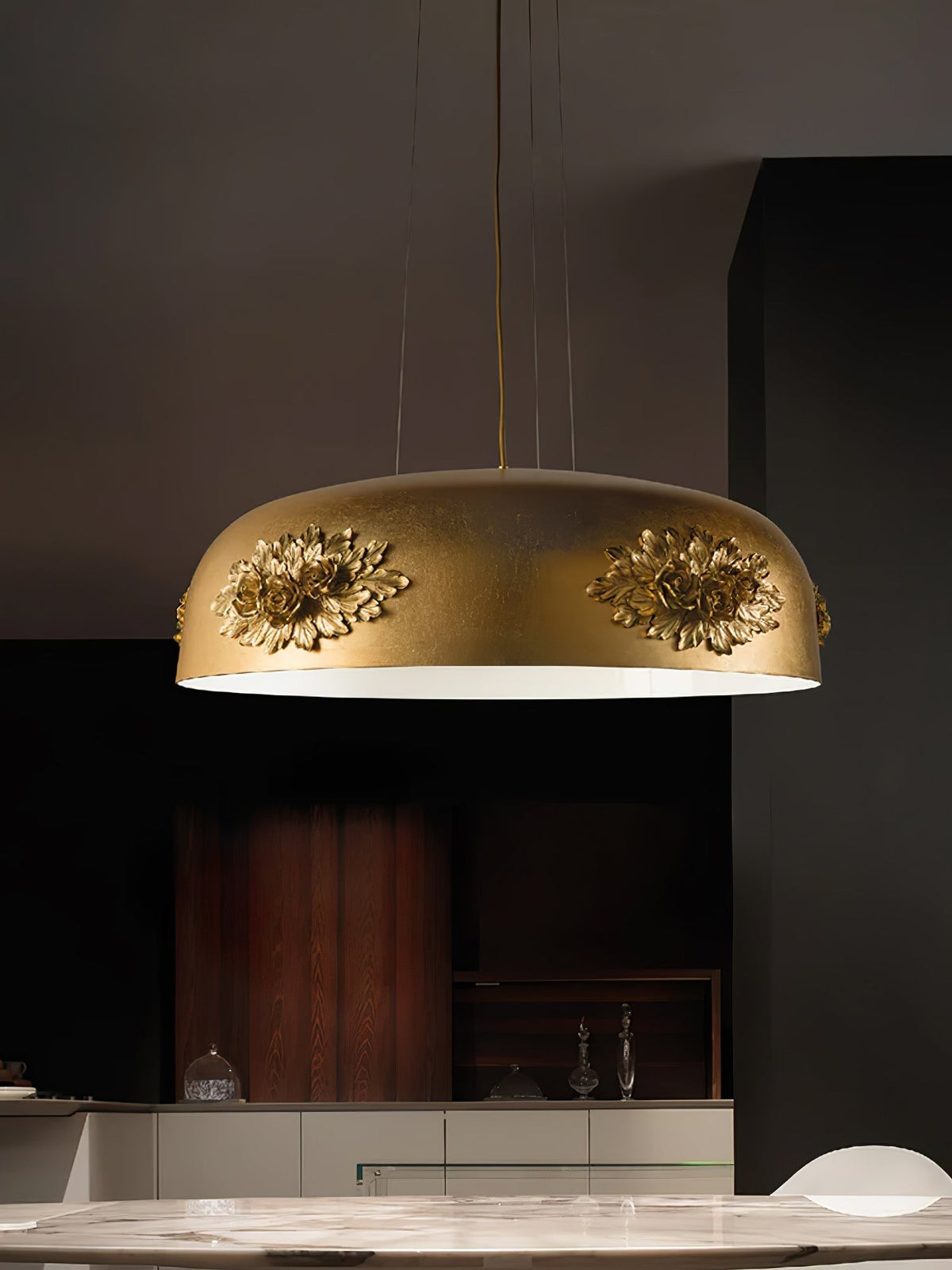 Zesolila Traditionele kunst hanglamp van goudkleurig metaal