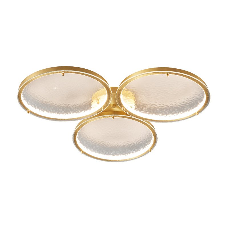Itale unieke ringen van goudkleurig messing met glazen plafondlamp