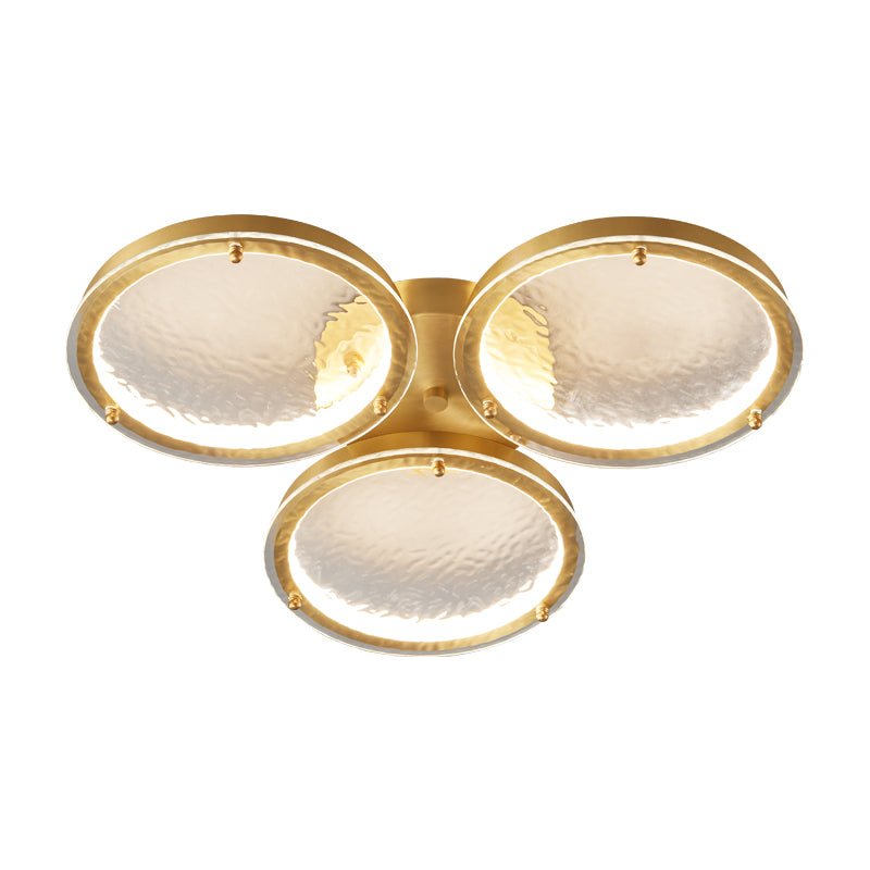 Itale unieke ringen van goudkleurig messing met glazen plafondlamp
