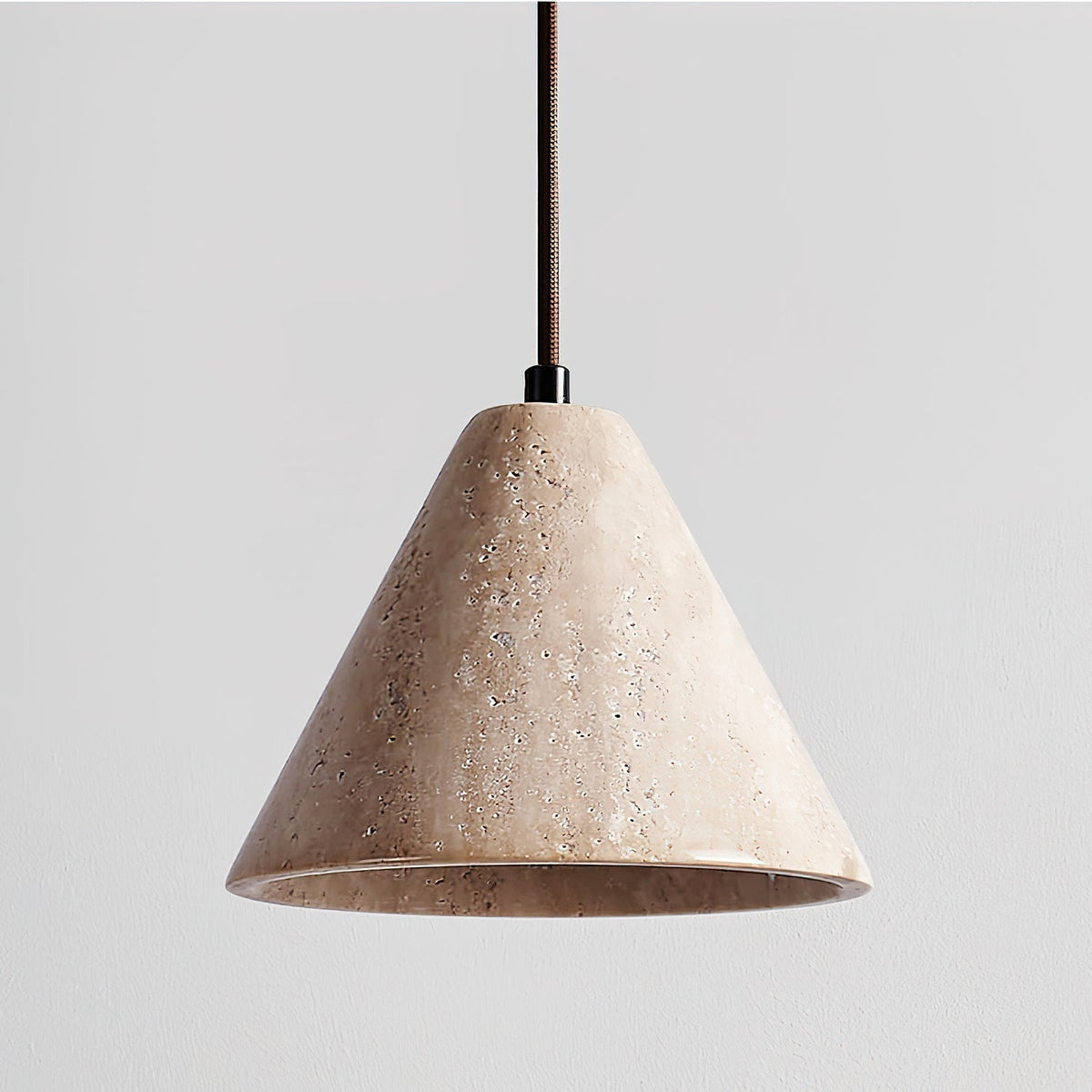 Cezoriel conische hanglamp van geel travertin
