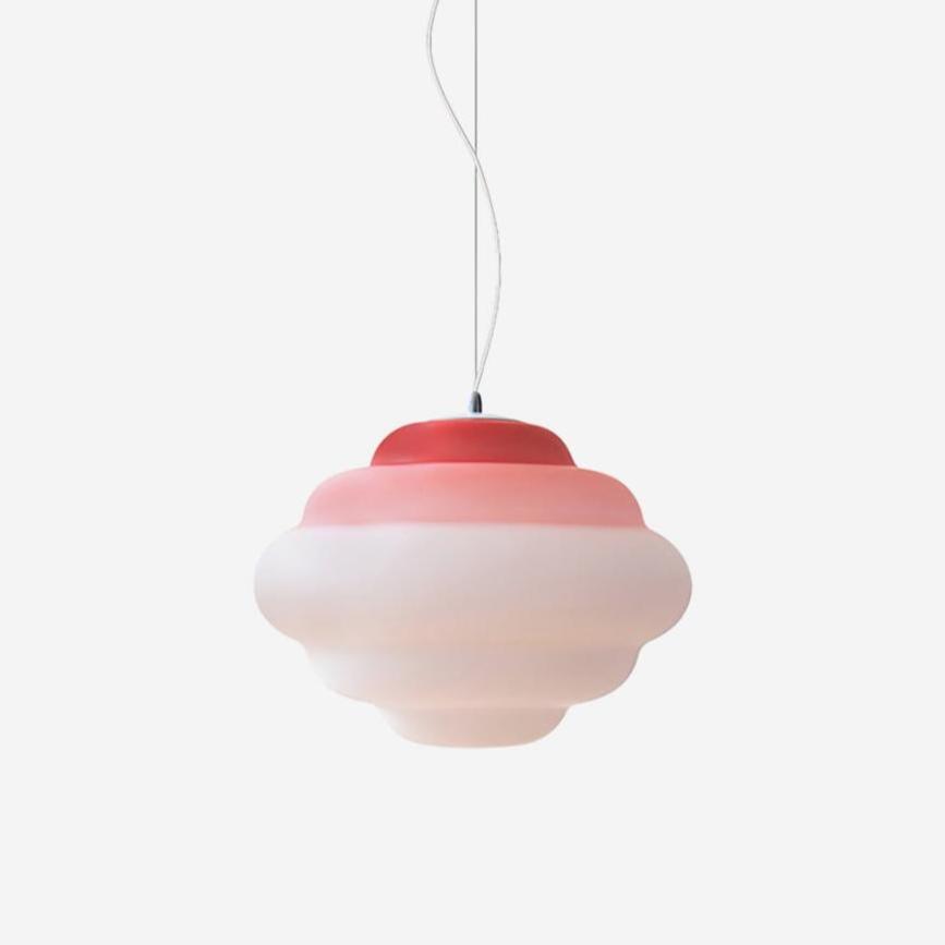Eurvenara Premium Noordse kunst hanglamp met wolkig glas