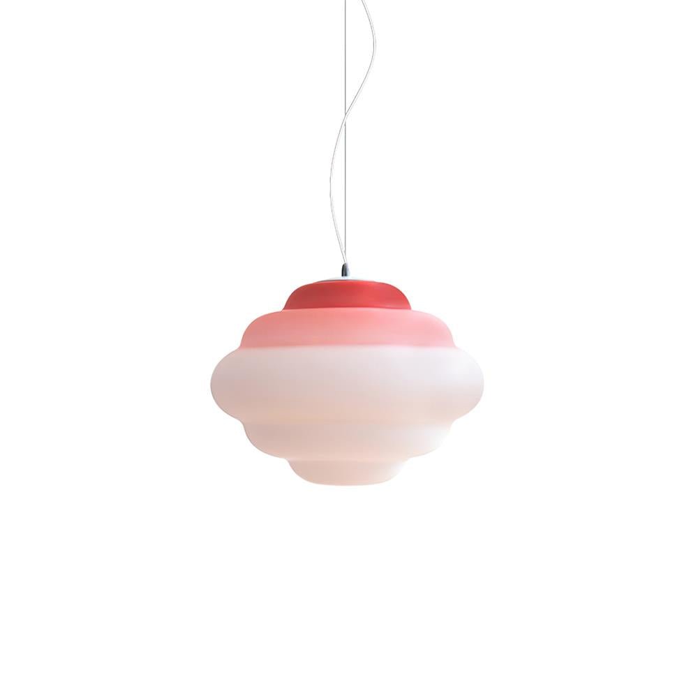 Eurvenara Premium Noordse kunst hanglamp met wolkig glas