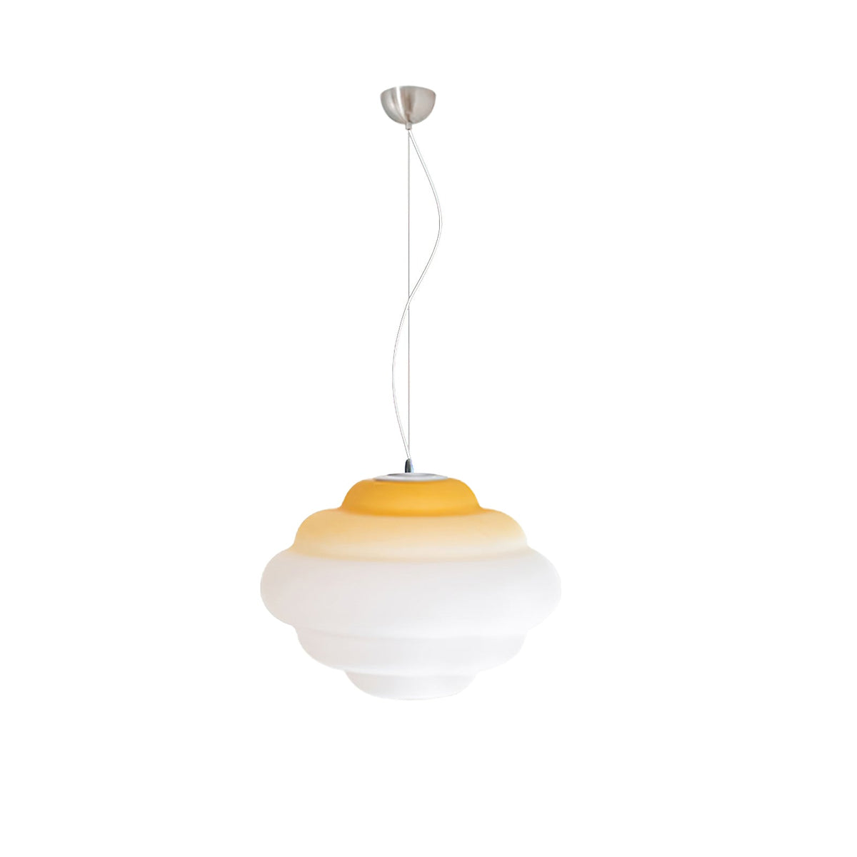Eurvenara Premium Noordse kunst hanglamp met wolkig glas