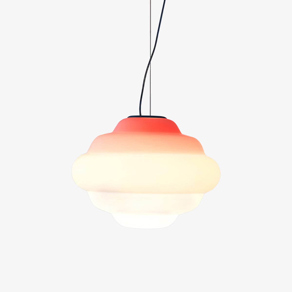Eurvenara Premium Noordse kunst hanglamp met wolkig glas