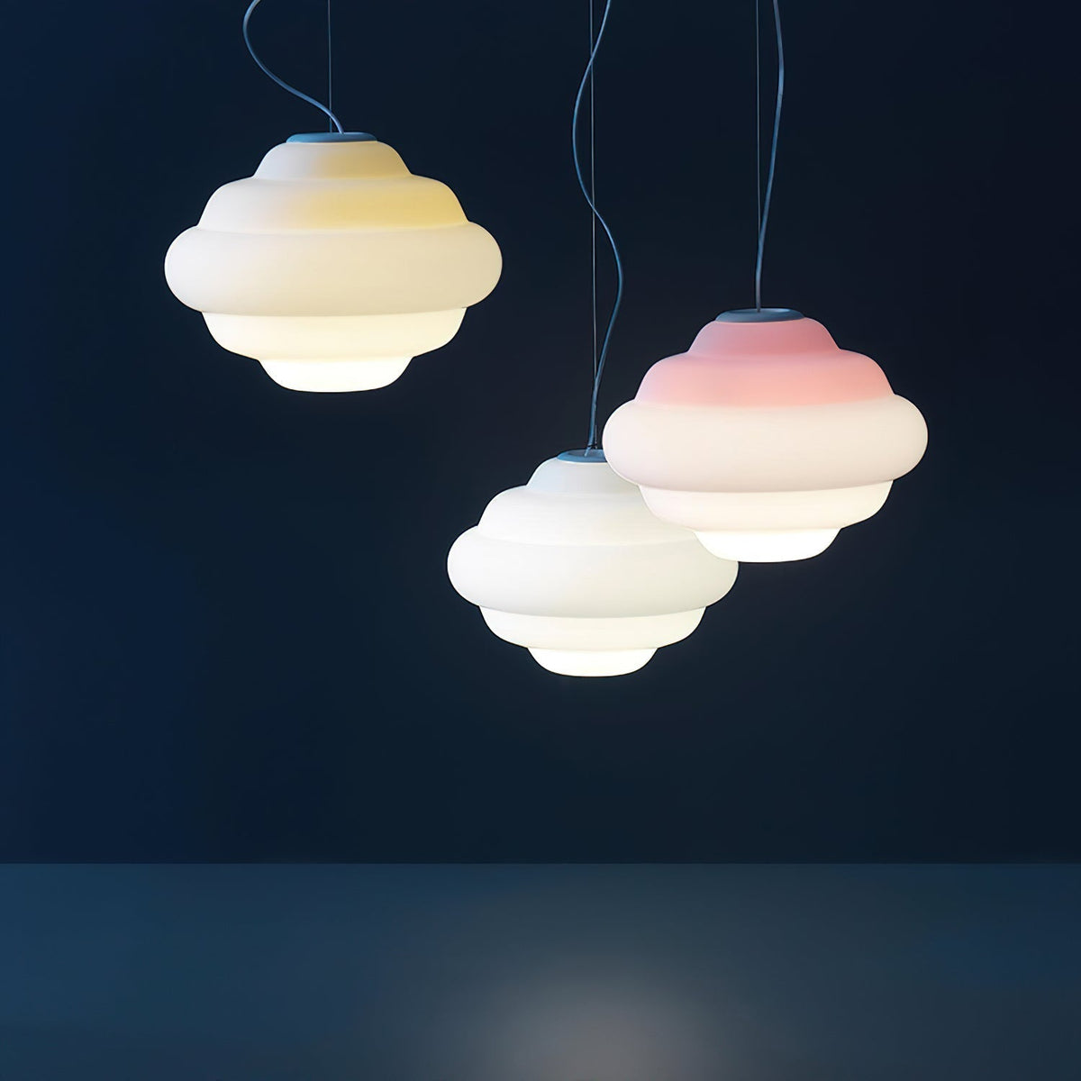 Eurvenara Premium Noordse kunst hanglamp met wolkig glas