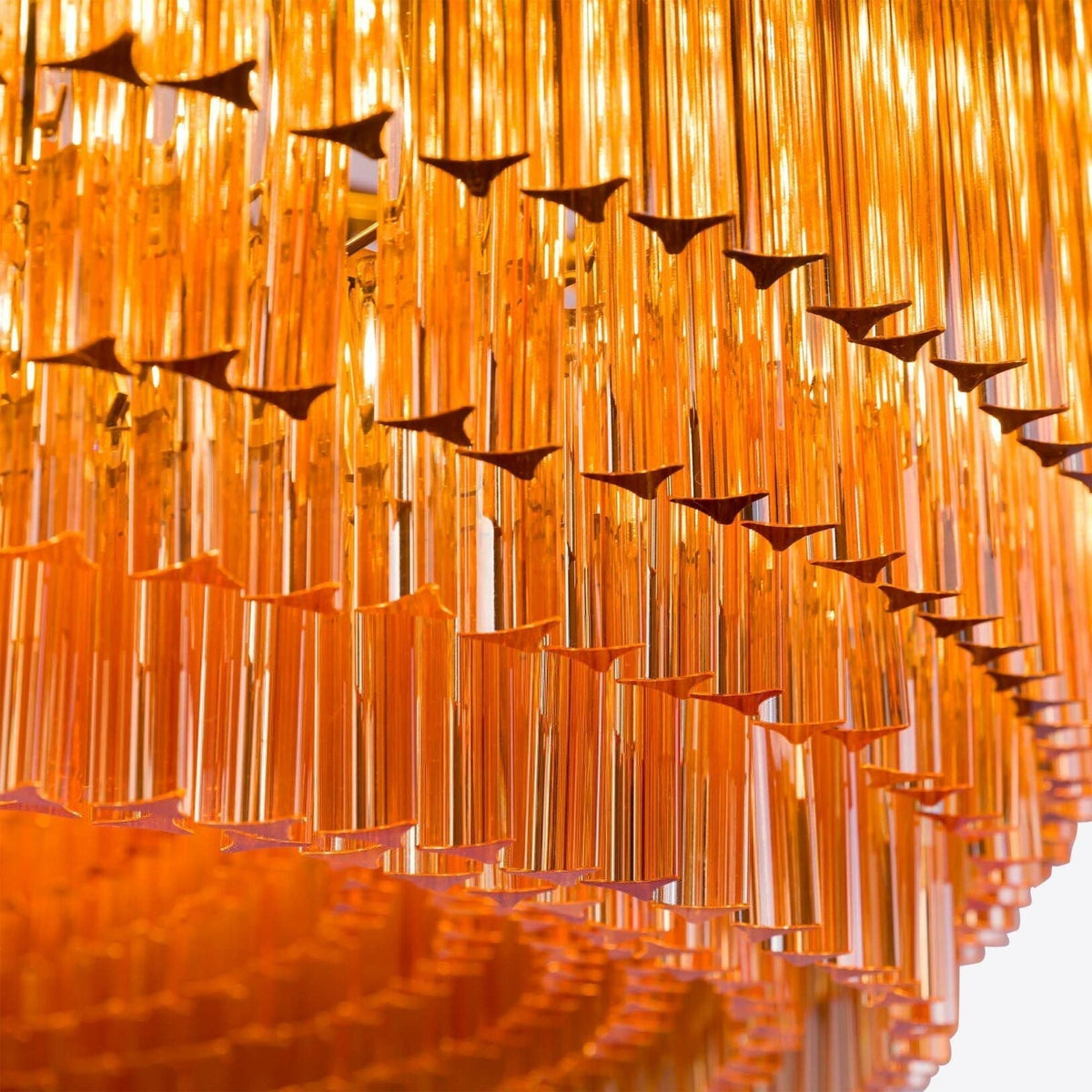Maren Kroonluchter Tromvormig Amberkleurig glas