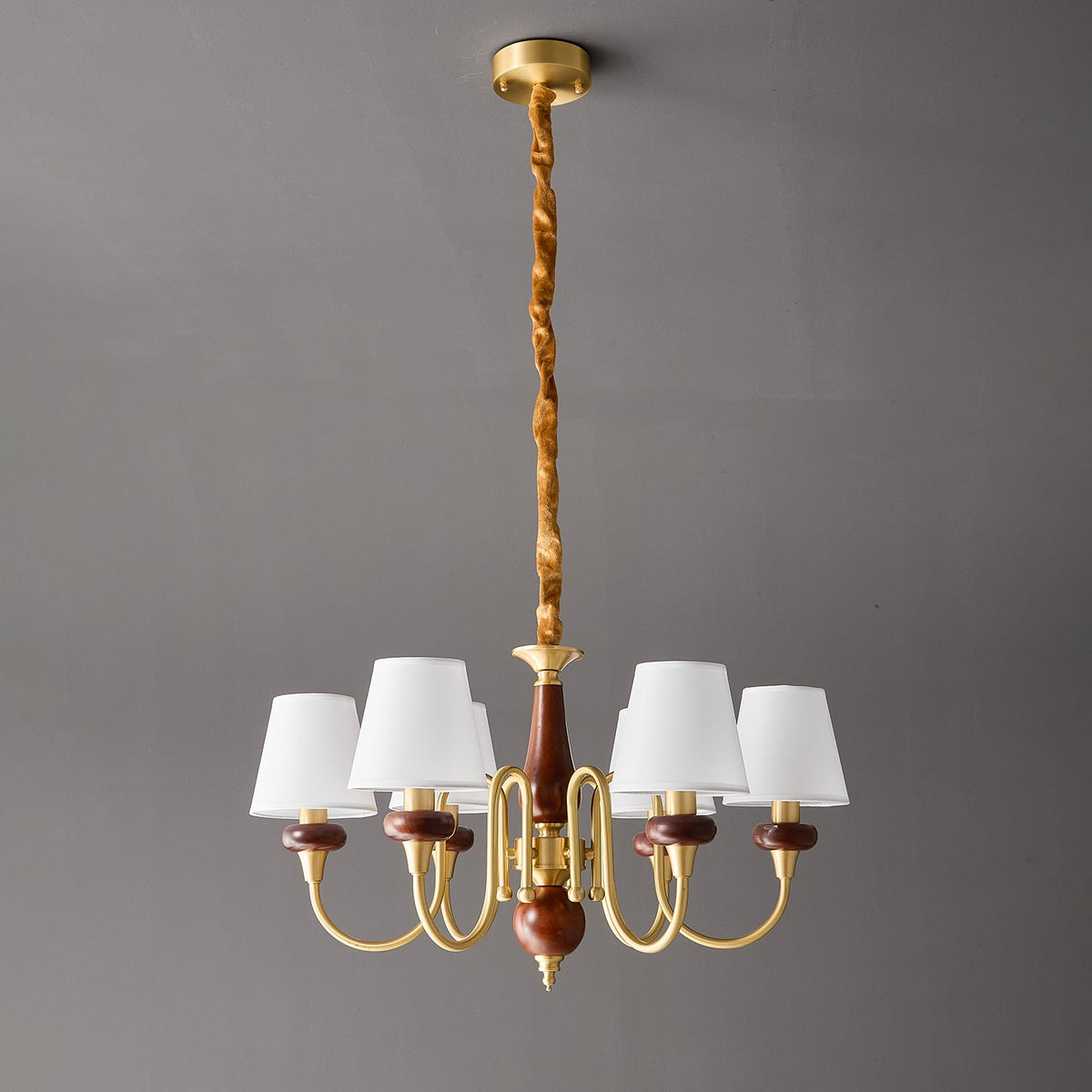 Zovena klassiek elegantie Vintage Stoffen Hout Kroonluchter
