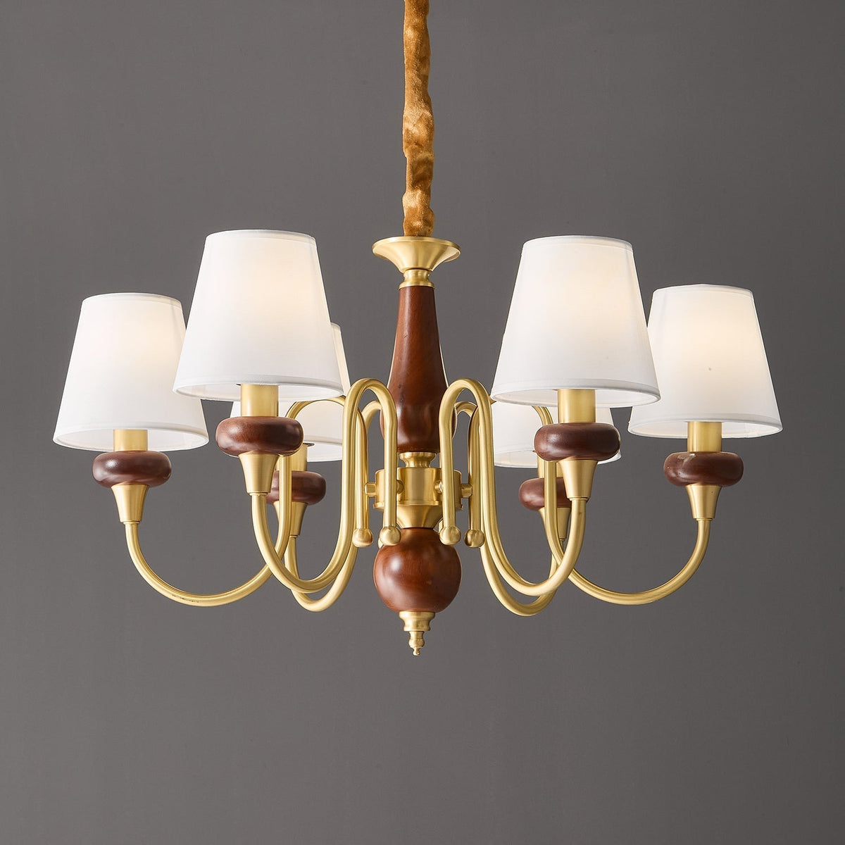 Zovena klassiek elegantie Vintage Stoffen Hout Kroonluchter