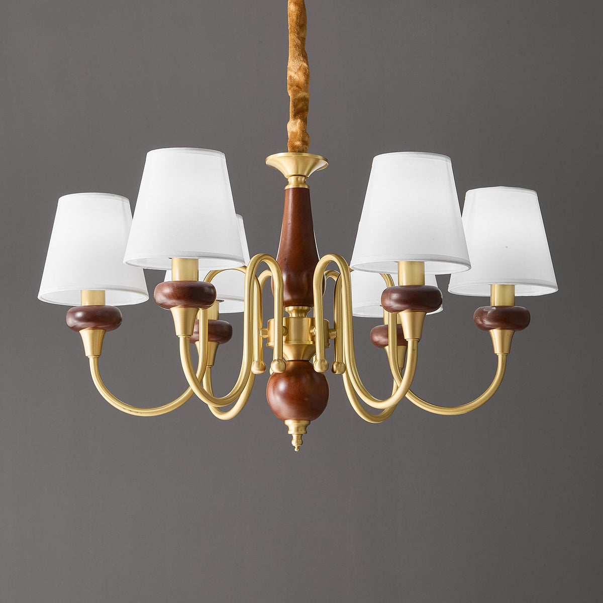 Zovena klassiek elegantie Vintage Stoffen Hout Kroonluchter