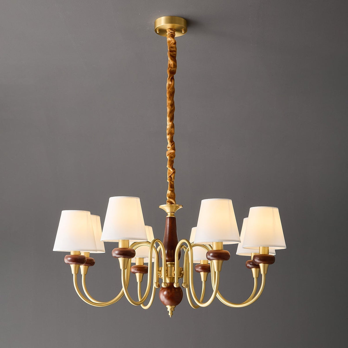 Zovena klassiek elegantie Vintage Stoffen Hout Kroonluchter