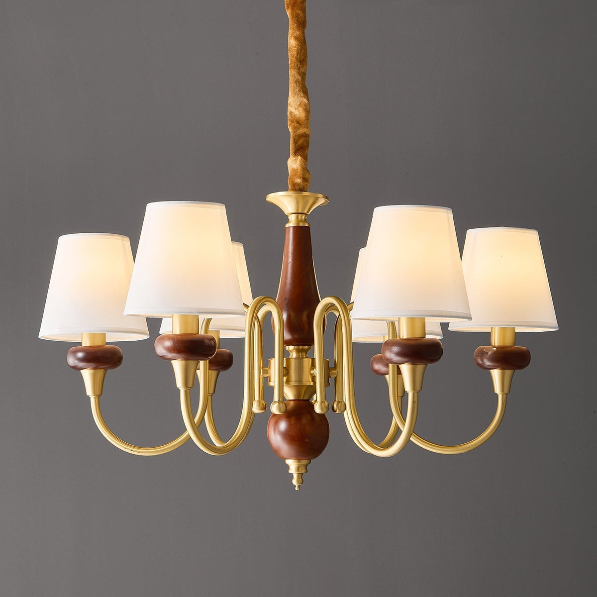 Zovena klassiek elegantie Vintage Stoffen Hout Kroonluchter