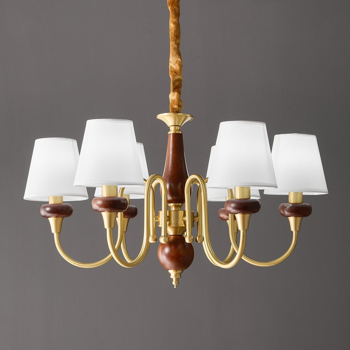 Zovena klassiek elegantie Vintage Stoffen Hout Kroonluchter