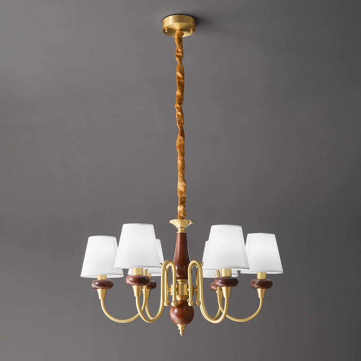 Zovena klassiek elegantie Vintage Stoffen Hout Kroonluchter
