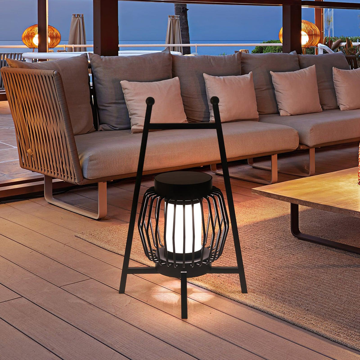 Vithair Oriental vloerlamp van hout voor buiten