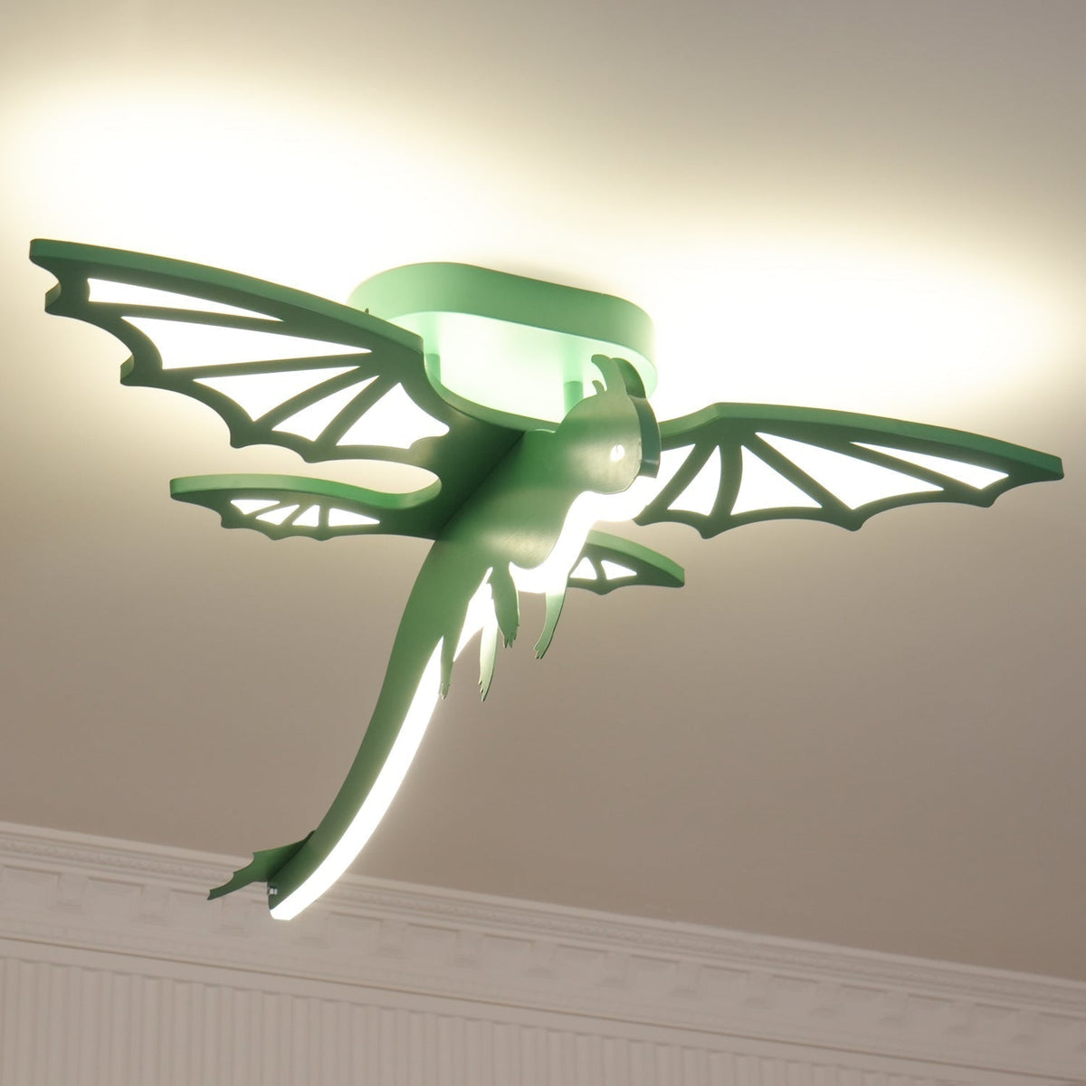Miriora plafondlamp Groen Dinosaurus LED