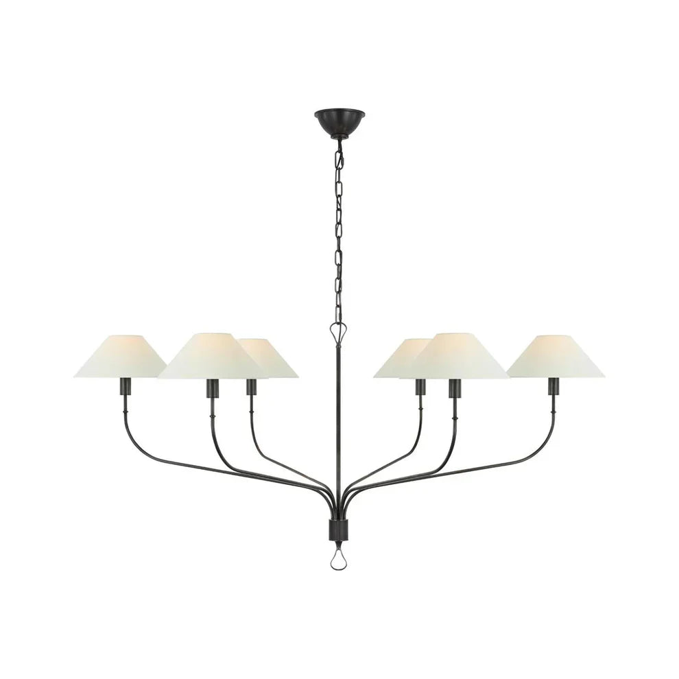 Alessio Vintage Luxe Messing Stof Kroonluchter Lampenkap Woonkamer Eetkamer