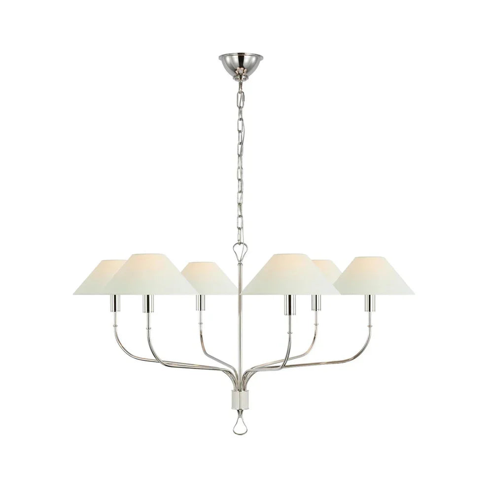 Alessio Vintage Luxe Messing Stof Kroonluchter Lampenkap Woonkamer Eetkamer