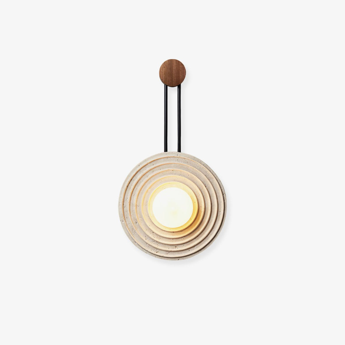 Isoror Spiral-Ring travertin wandlamp