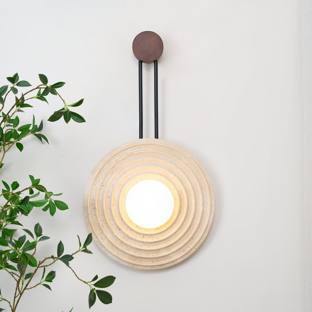 Isoror Spiral-Ring travertin wandlamp