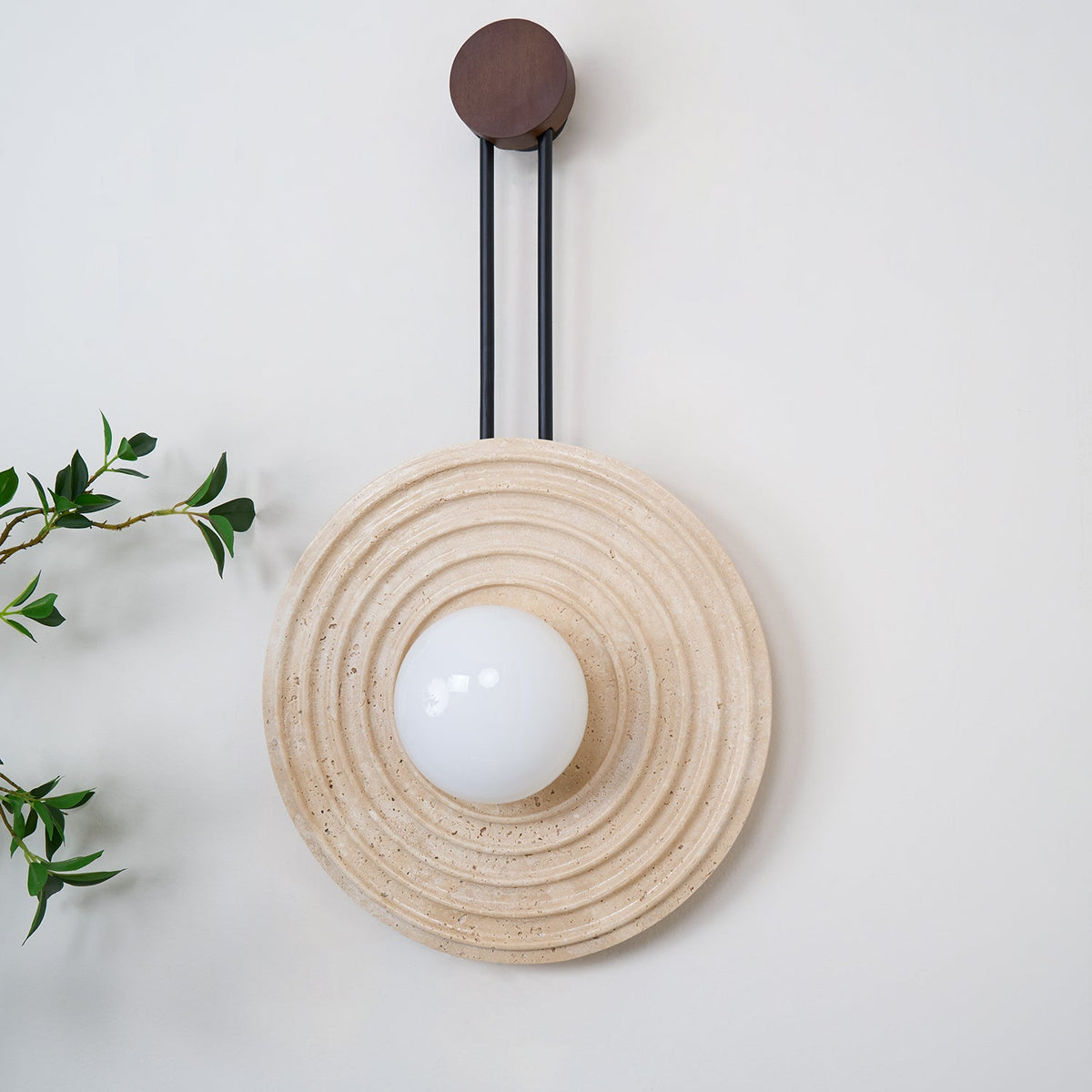 Isoror Spiral-Ring travertin wandlamp