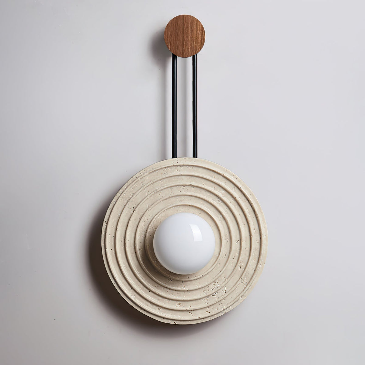 Isoror Spiral-Ring travertin wandlamp