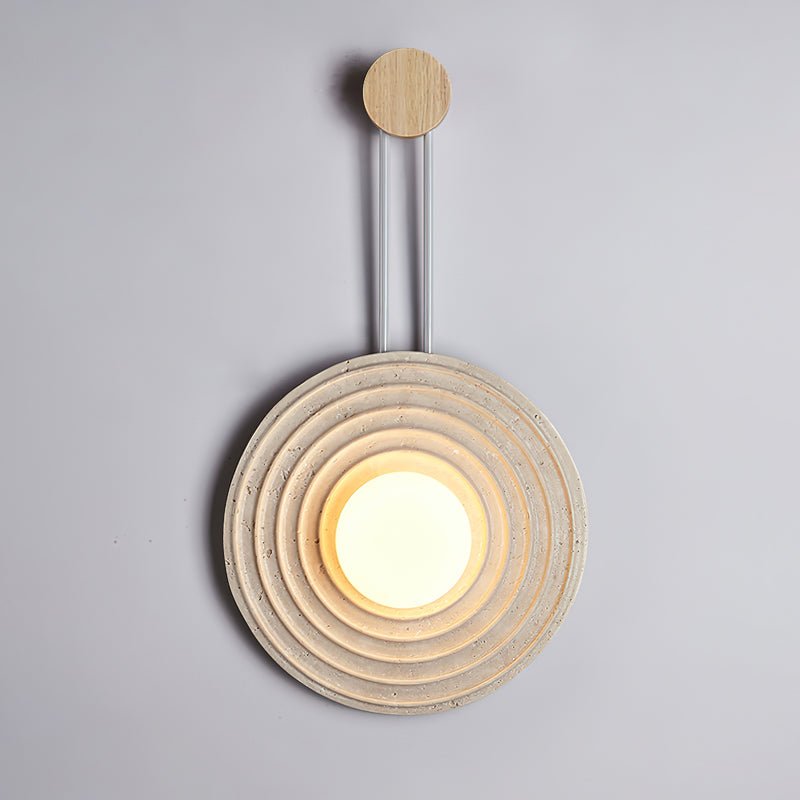 Isoror Spiral-Ring travertin wandlamp