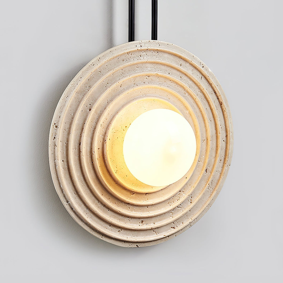 Isoror Spiral-Ring travertin wandlamp