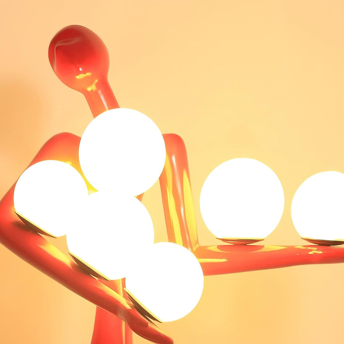 Viraeette kunststof vloerlamp in artistiek ontwerp