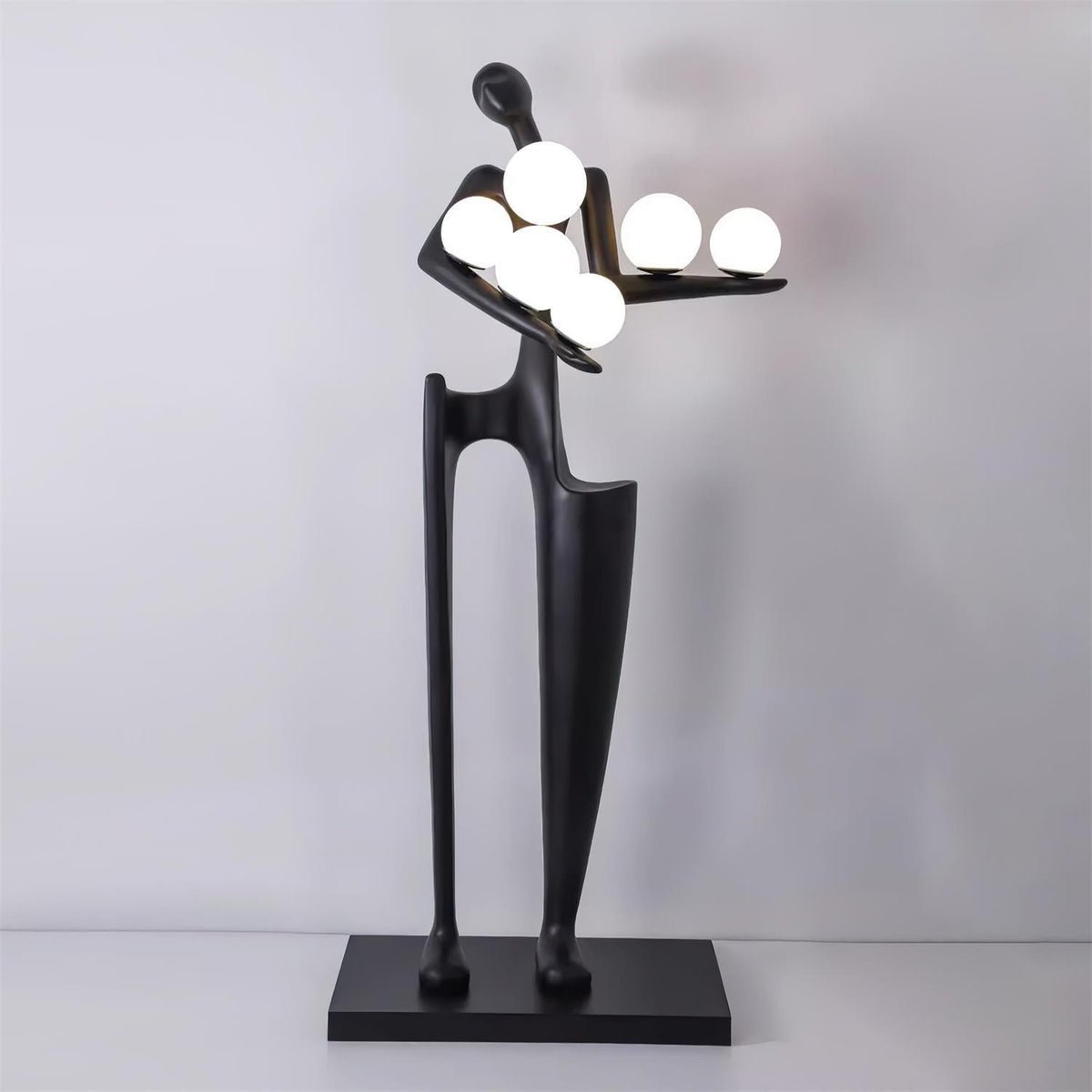 Viraeette kunststof vloerlamp in artistiek ontwerp