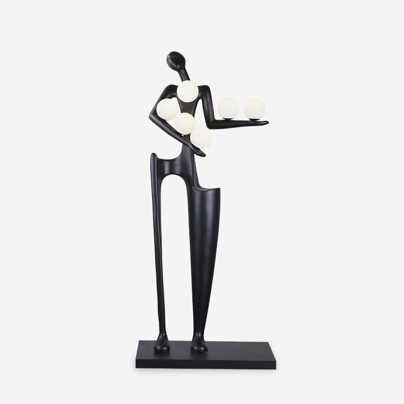 Viraeette kunststof vloerlamp in artistiek ontwerp