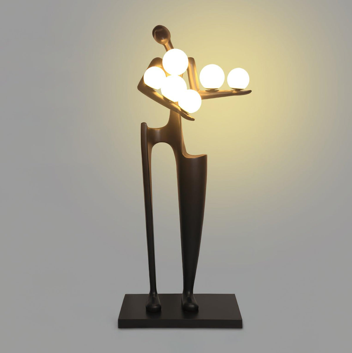 Viraeette kunststof vloerlamp in artistiek ontwerp
