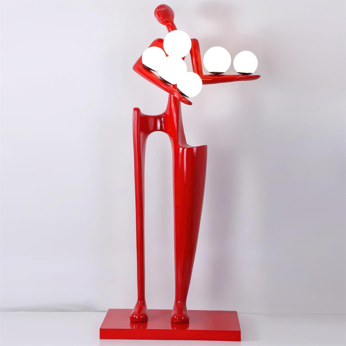 Viraeette kunststof vloerlamp in artistiek ontwerp