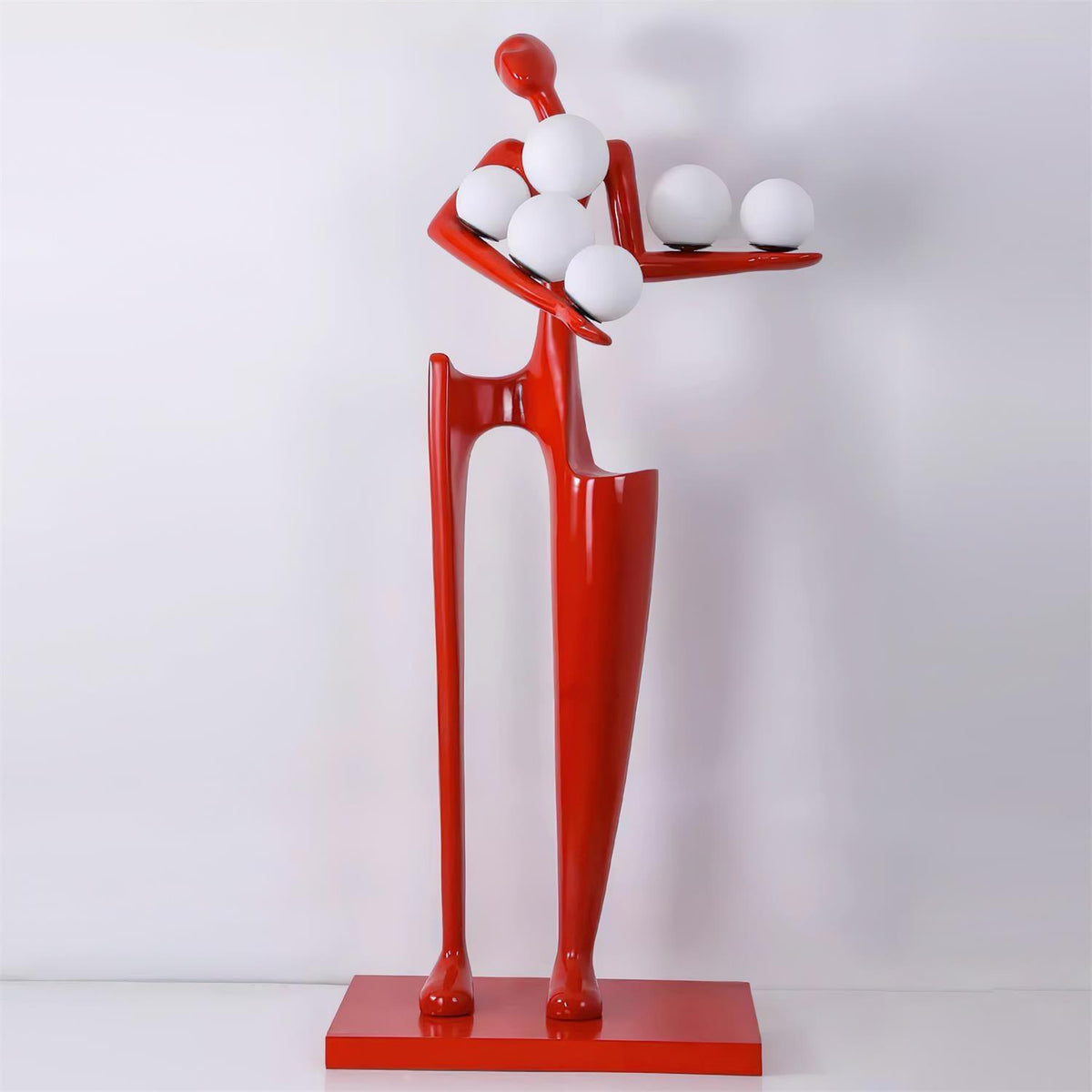 Viraeette kunststof vloerlamp in artistiek ontwerp