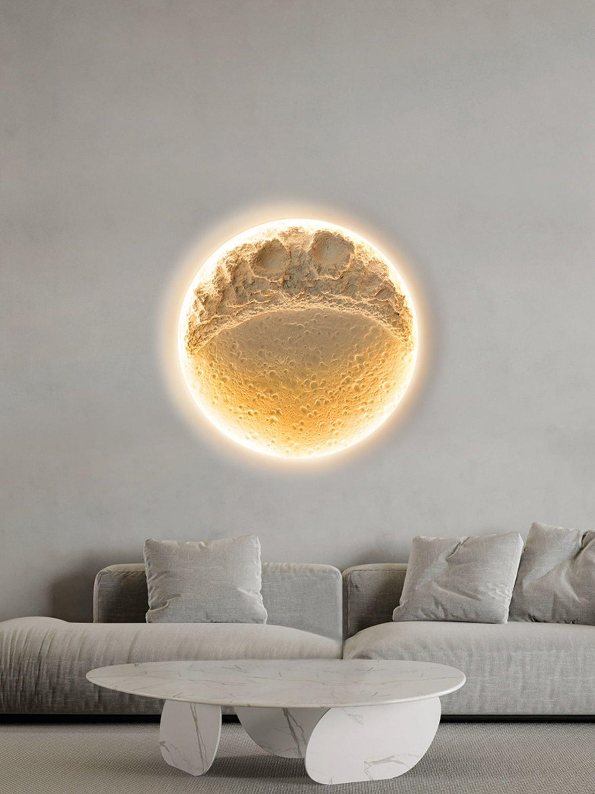 Elaisaine wandlamp Gips Maan