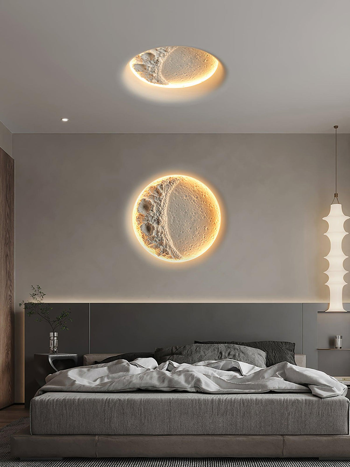 Elaisaine wandlamp Gips Maan